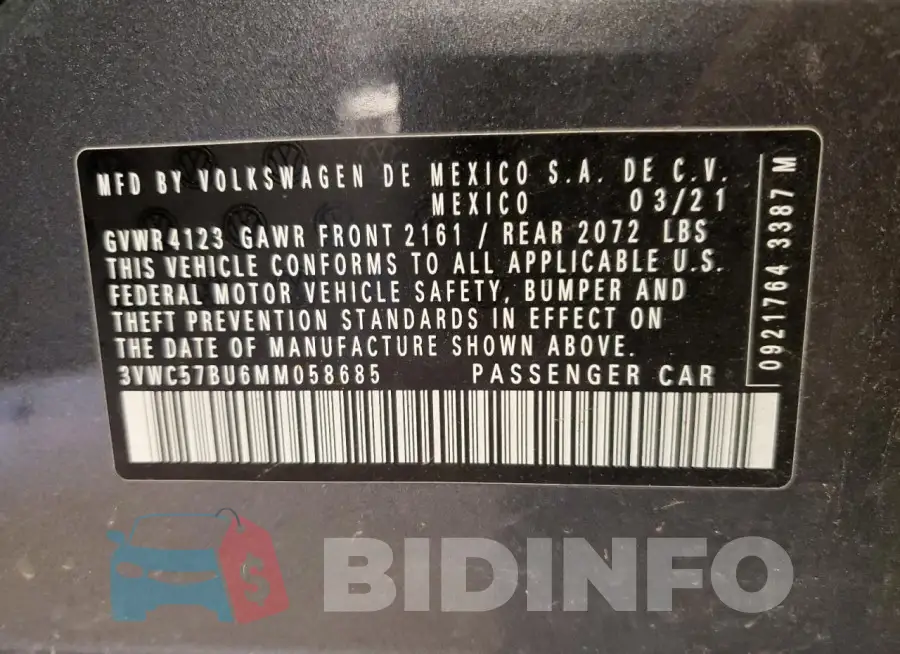 3VWC57BU6MM058685 Photo# 12