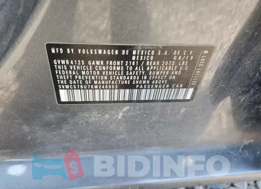 3VWC57BU7KM246953 Photo# 12