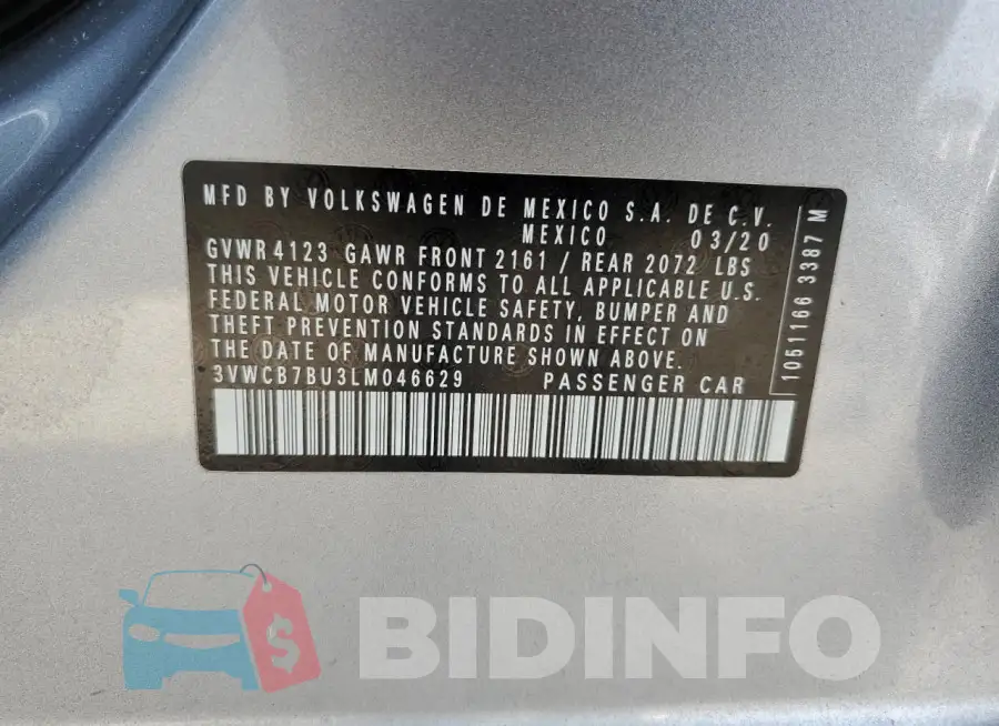 3VWCB7BU3LM046629 Photo# 12