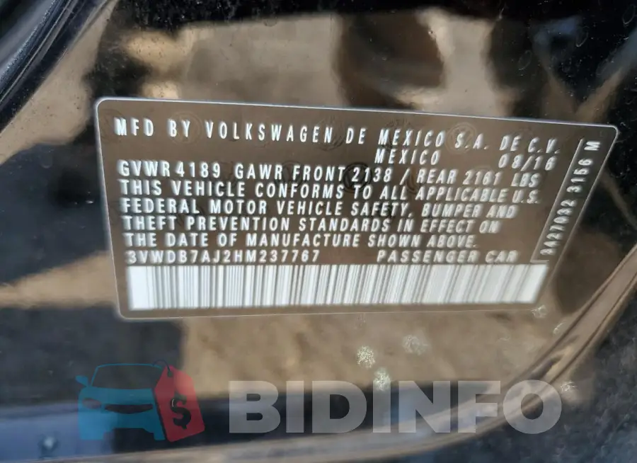 3VWDB7AJ2HM237767 Photo# 12