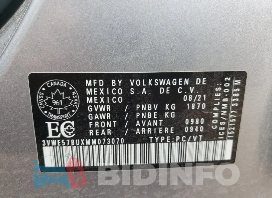 3VWE57BUXMM073070 Photo# 12