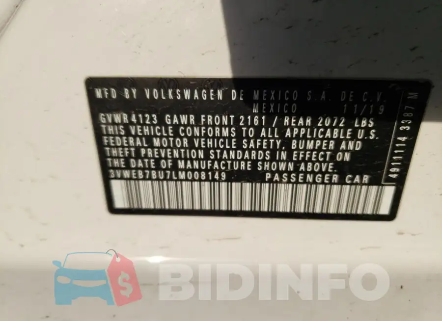 3VWEB7BU7LM008149 Photo# 13