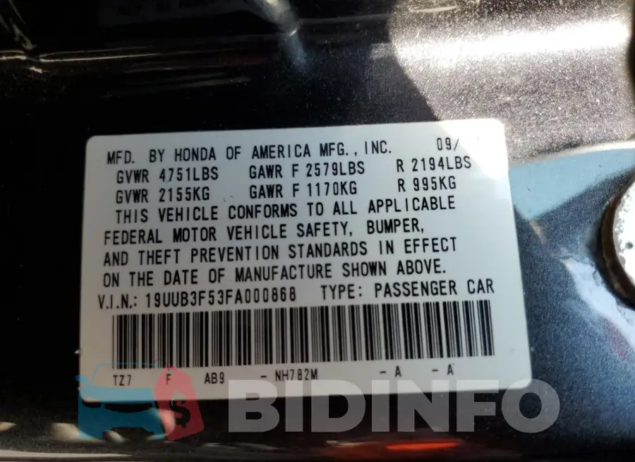19UUB3F53FA000868 Photo# 12