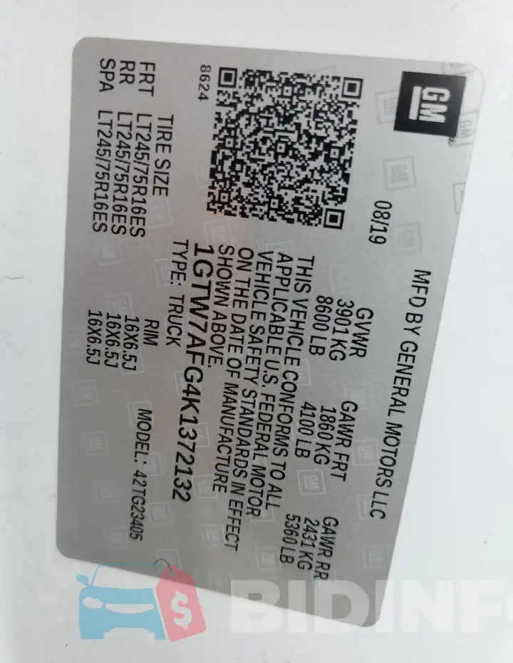 1GTW7AFG4K1372132 Photo# 13