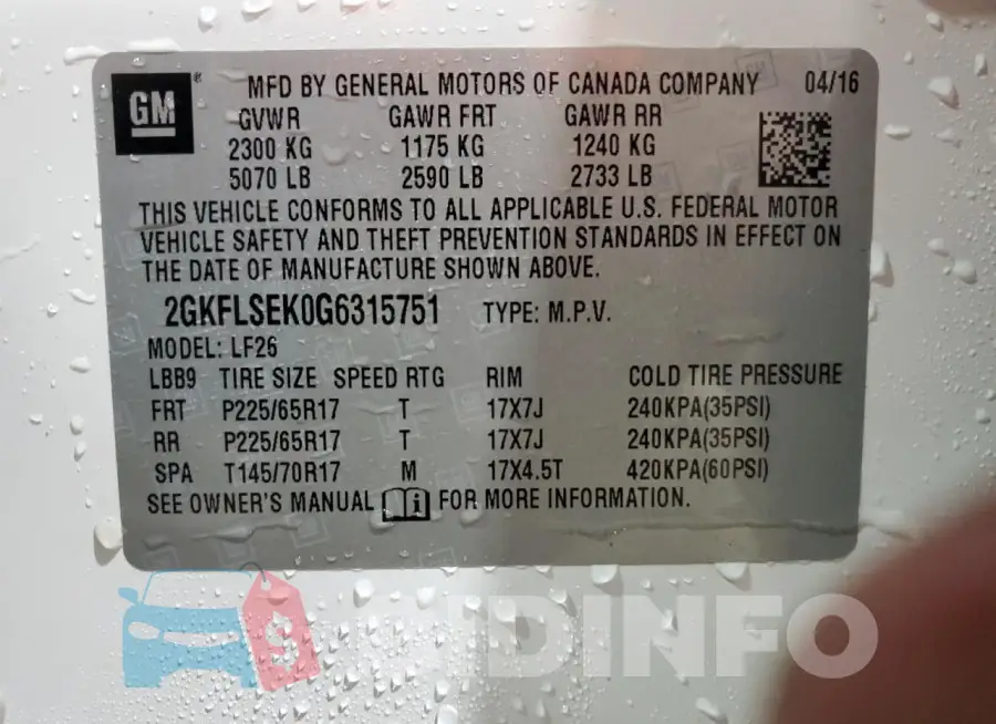 2GKFLSEK0G6315751 Photo# 13