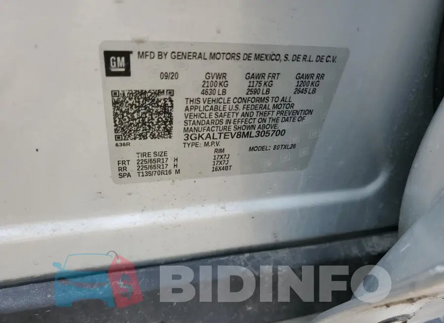 3GKALTEV8ML305700 Photo# 13