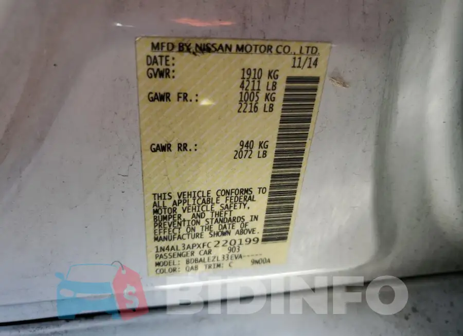 1N4AL3APXFC220199 Photo# 12