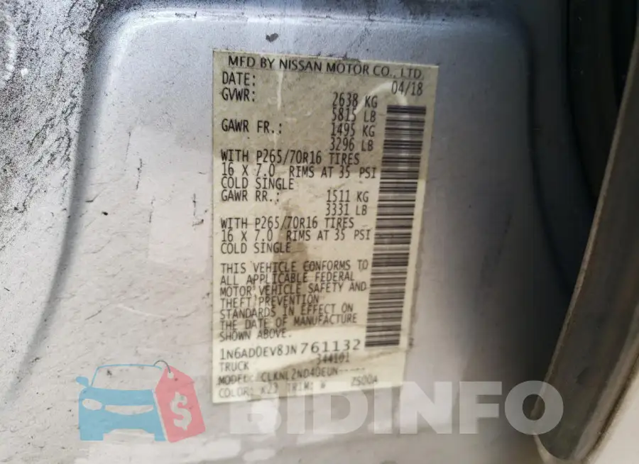 1N6AD0EV8JN761132 Photo# 12