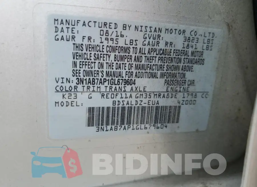 3N1AB7AP1GL679604 Photo# 12