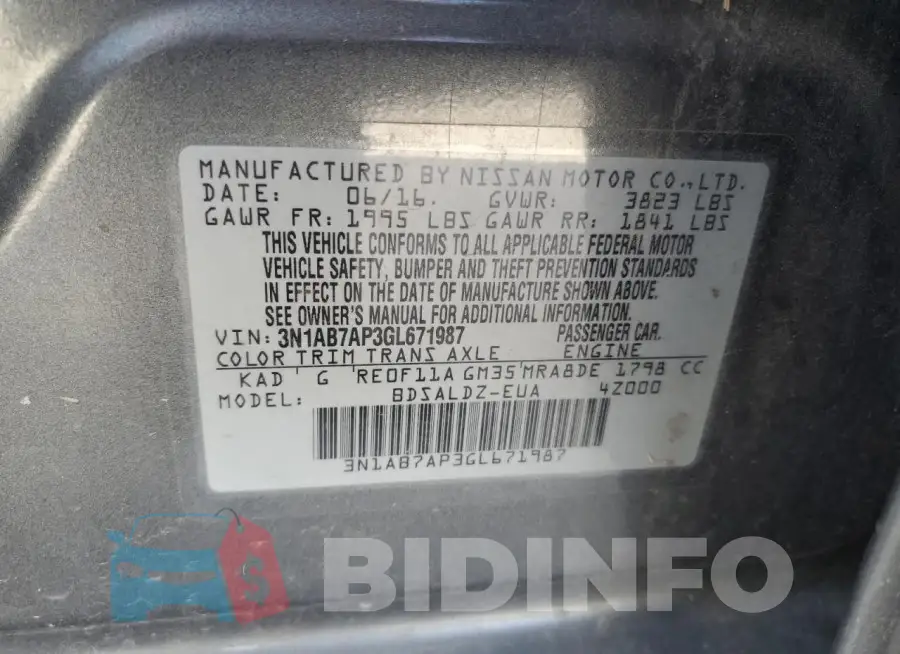 3N1AB7AP3GL671987 Photo# 12