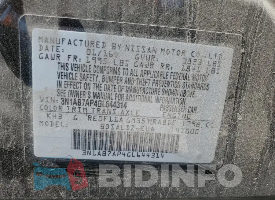 3N1AB7AP4GL644314 Photo# 12
