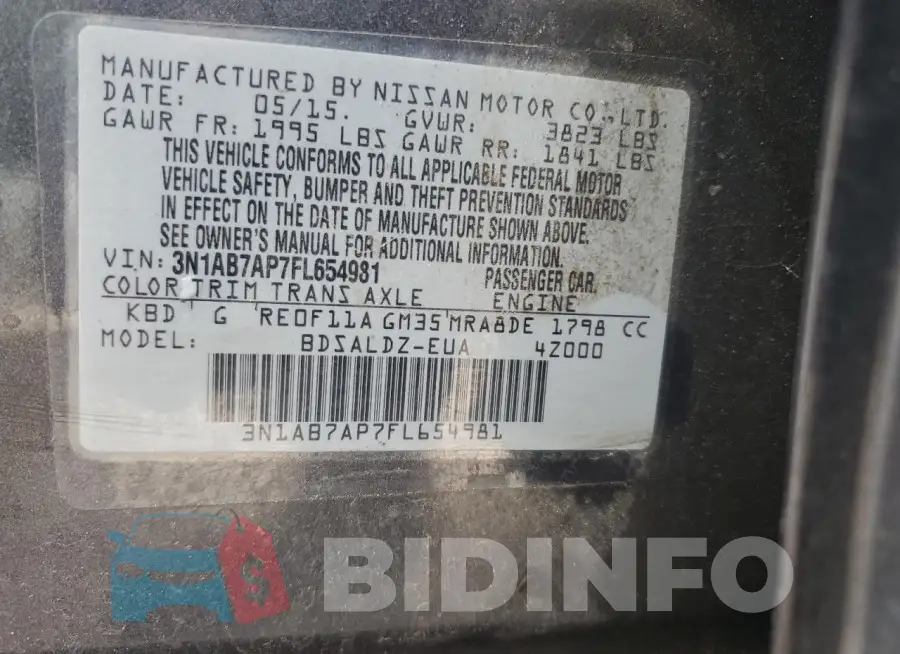 3N1AB7AP7FL654981 Photo# 13