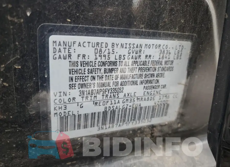 3N1AB7AP9FY335052 Photo# 12