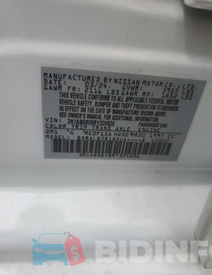 3N1AB8BV8RY324826 Photo# 12