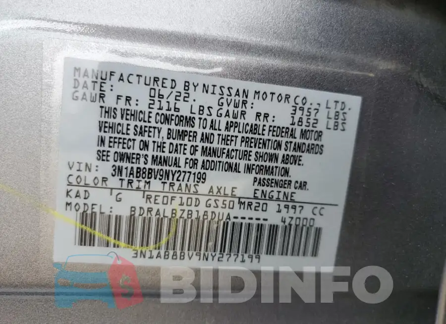 3N1AB8BV9NY277199 Photo# 12