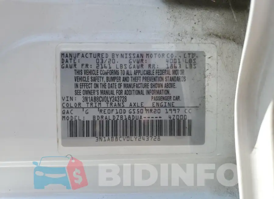 3N1AB8CV0LY243728 Photo# 12