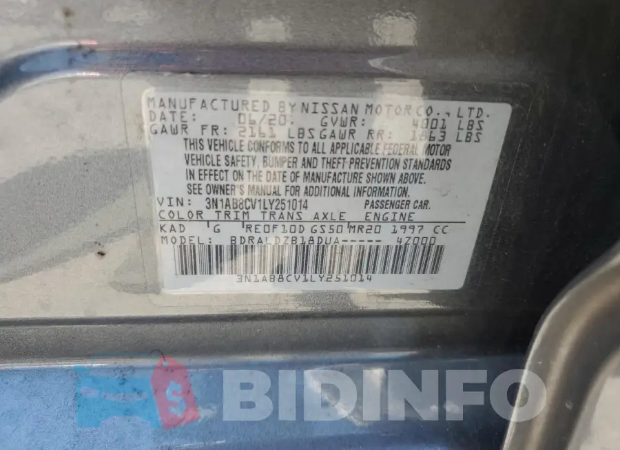 3N1AB8CV1LY251014 Photo# 12