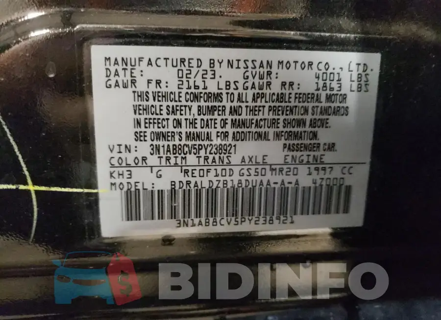 3N1AB8CV5PY238921 Photo# 12