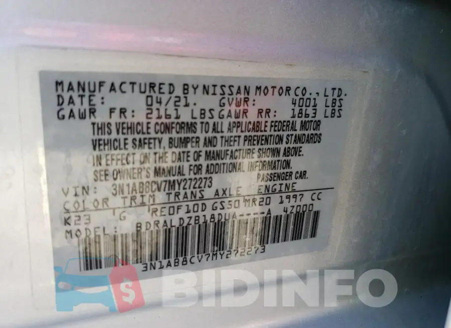 3N1AB8CV7MY272273 Photo# 13
