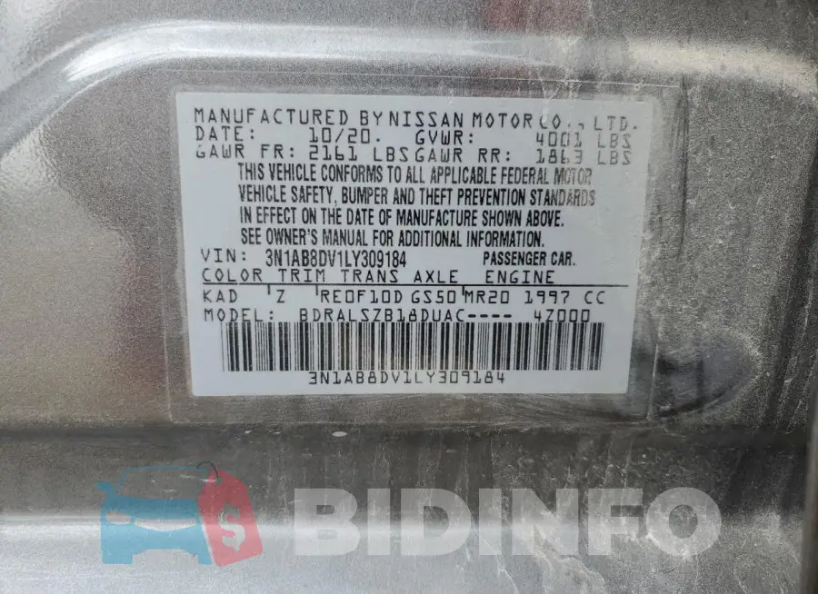 3N1AB8DV1LY309184 Photo# 12
