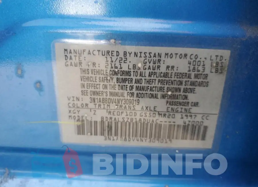3N1AB8DV4NY309019 Photo# 13