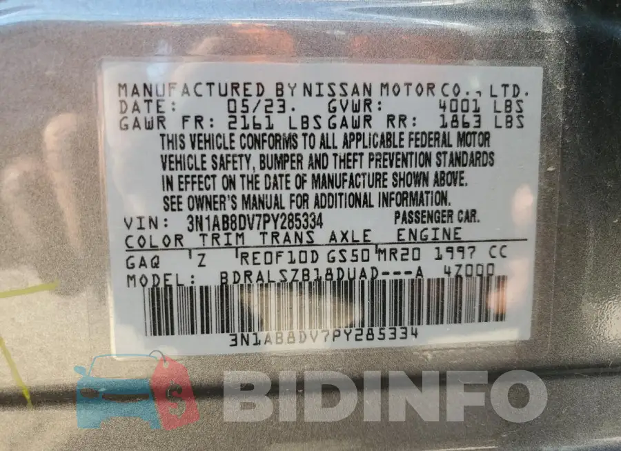 3N1AB8DV7PY285334 Photo# 12