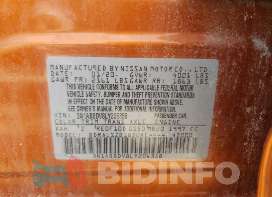 3N1AB8DV8LY206358 Photo# 13