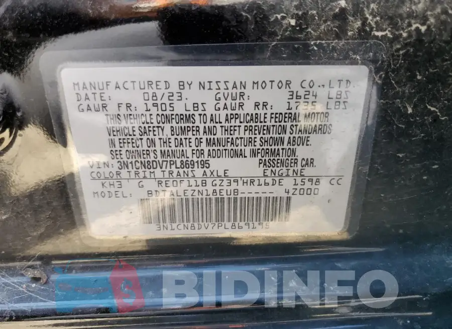 3N1CN8DV7PL869195 Photo# 12