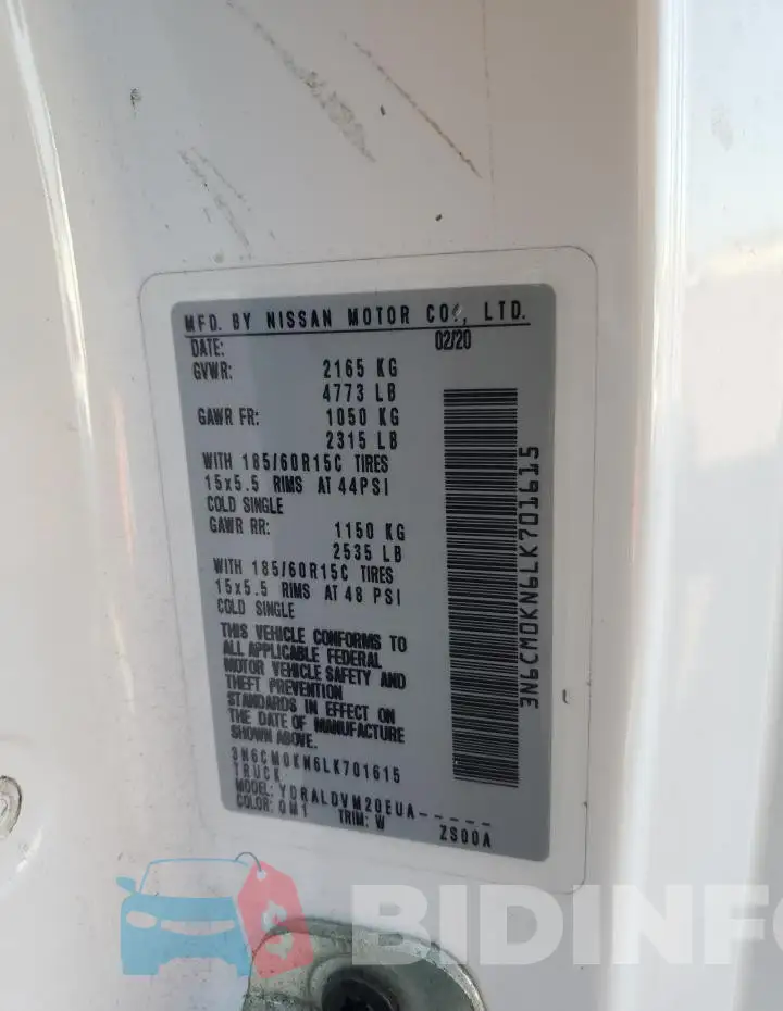 3N6CM0KN6LK701615 Photo# 12