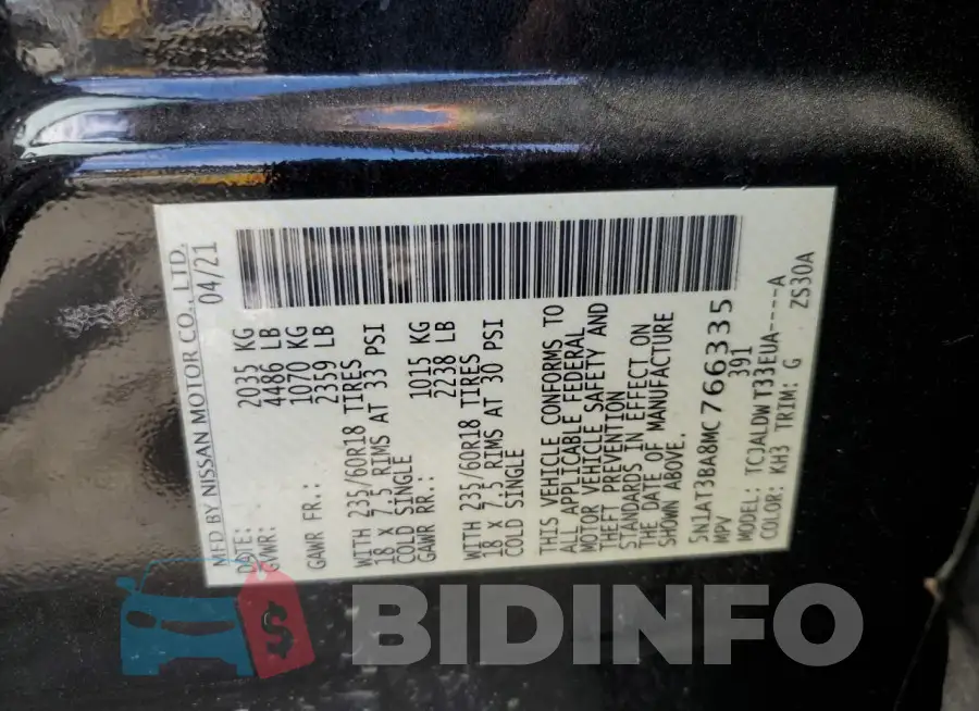 5N1AT3BA8MC766335 Photo# 14