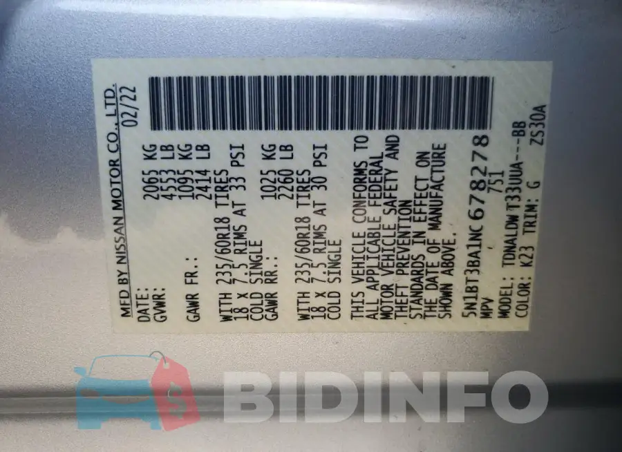 5N1BT3BA1NC678278 Photo# 13