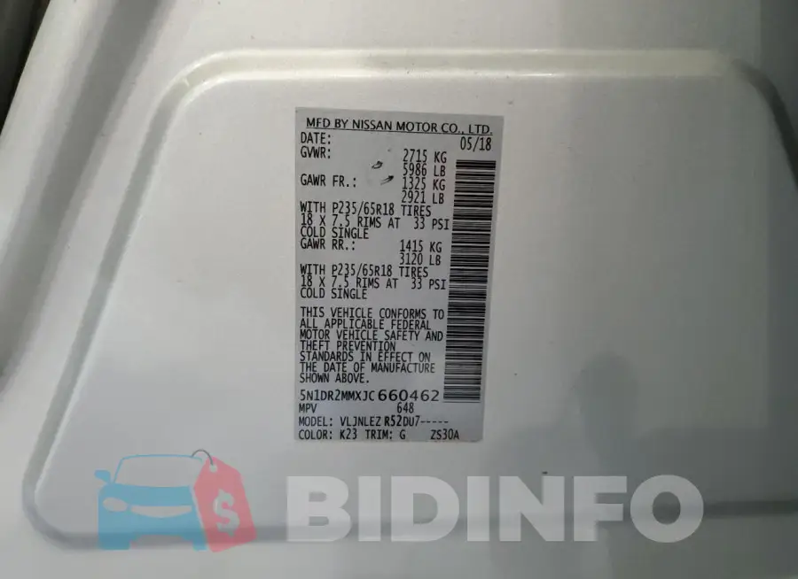 5N1DR2MMXJC660462 Photo# 14