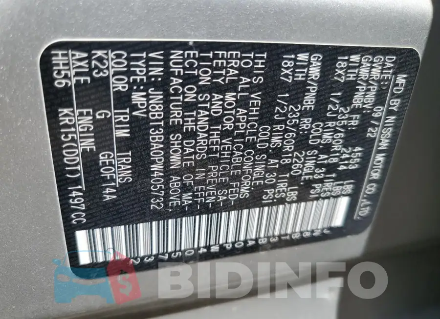 JN8BT3BA0PW405732 Photo# 13