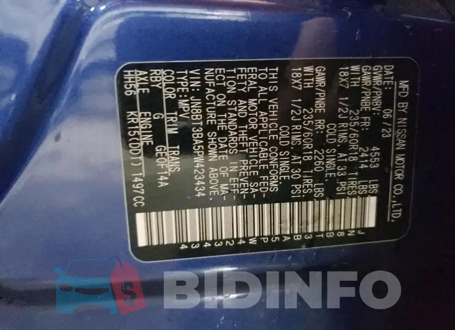 JN8BT3BA5PW423434 Photo# 13