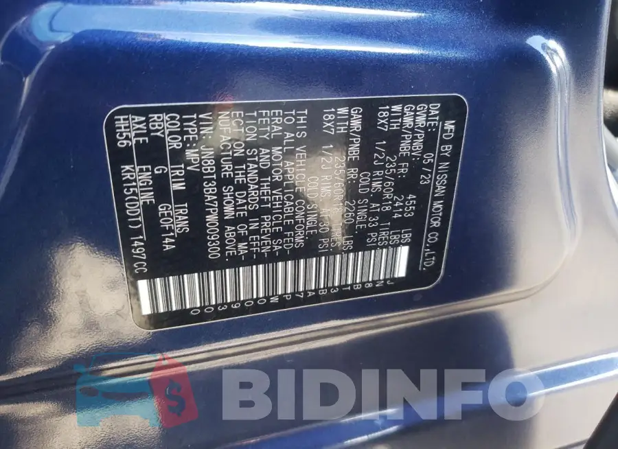 JN8BT3BA7PW009300 Photo# 13