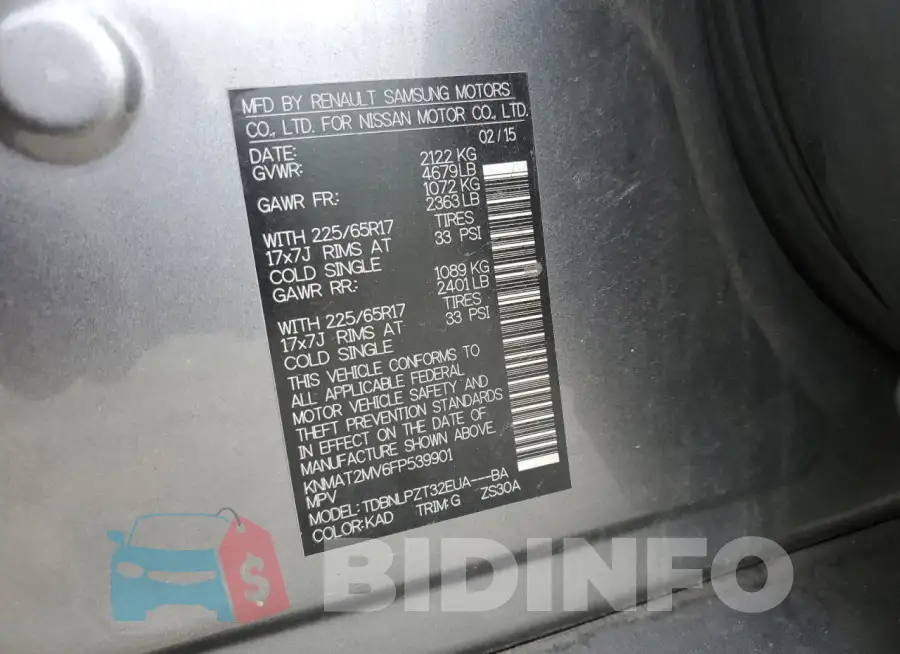 KNMAT2MV6FP539901 Photo# 12