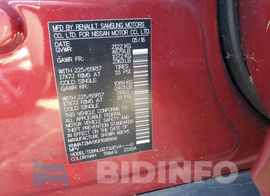 KNMAT2MV9GP698994 Photo# 13