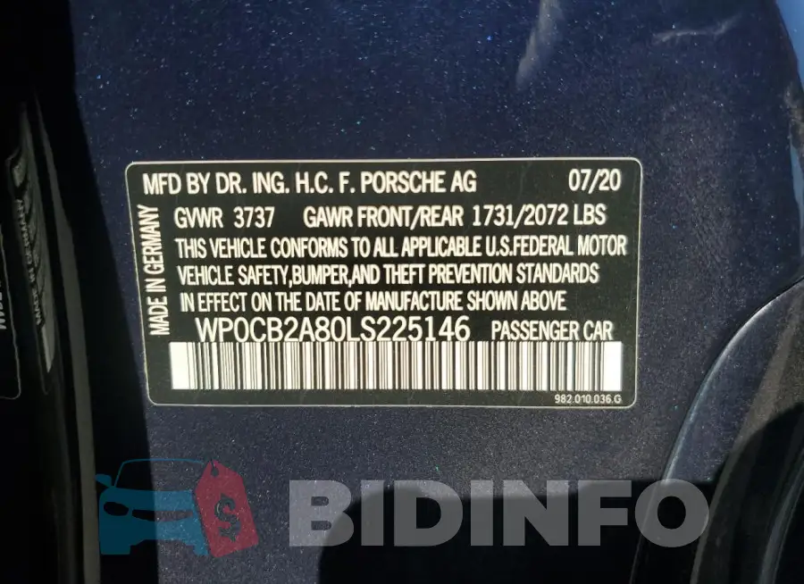 WP0CB2A80LS225146 Photo# 13