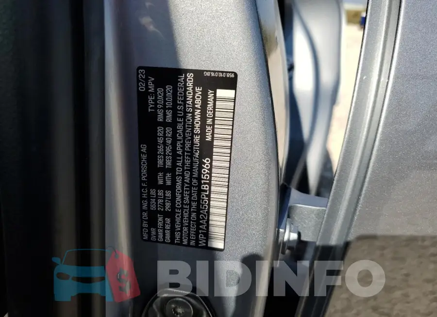WP1AA2A55PLB15966 Photo# 12
