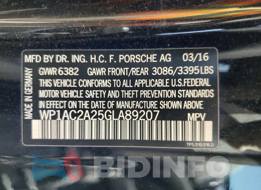 WP1AC2A25GLA89207 Photo# 13