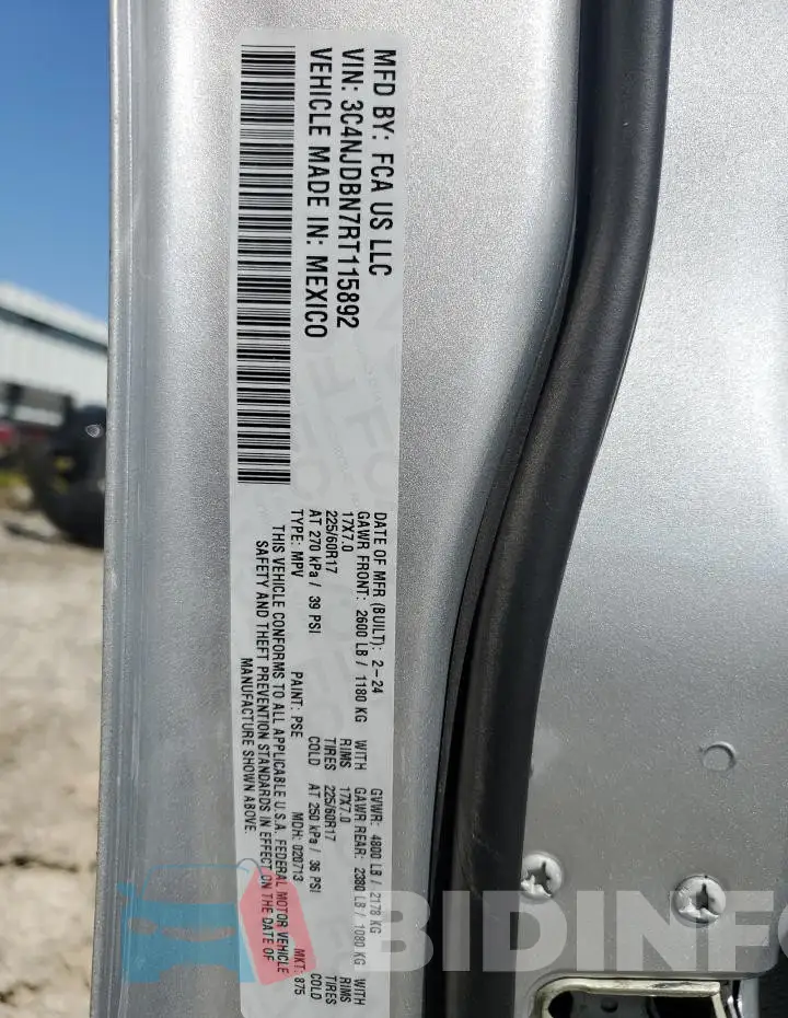 3C4NJDBN7RT115892 Photo# 13