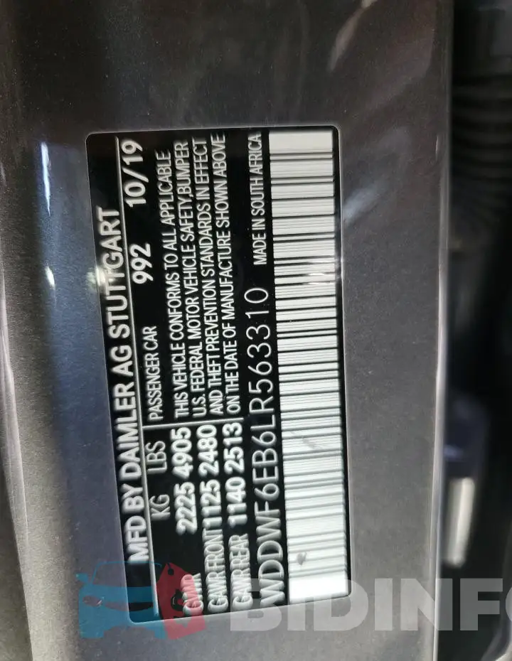 WDDWF6EB6LR563310 Photo# 13