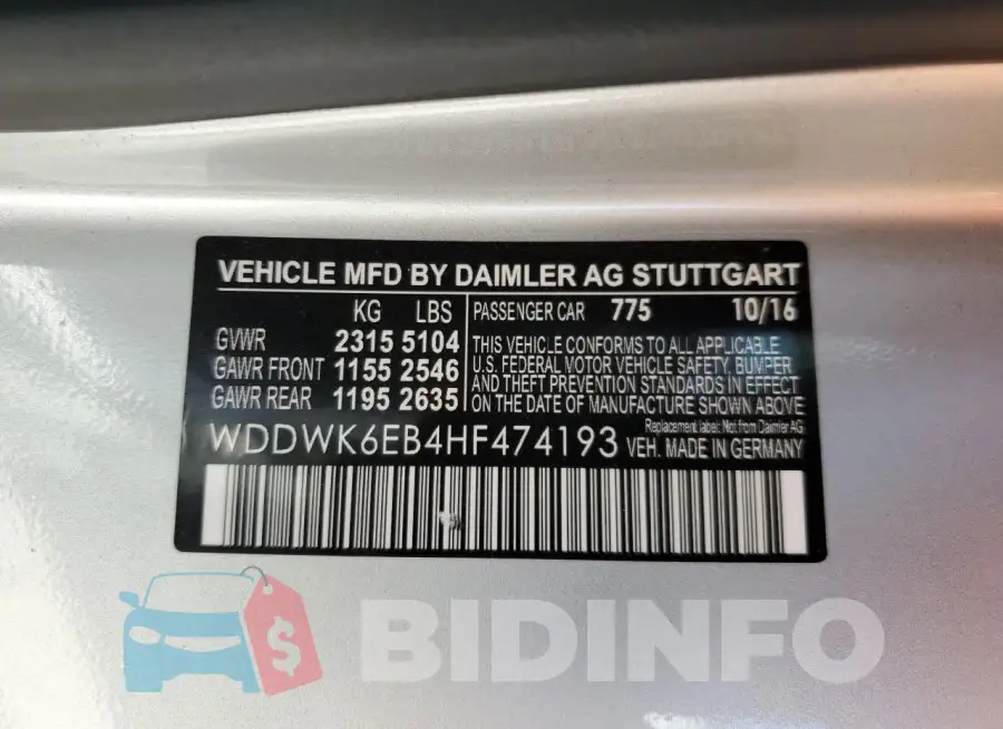 WDDWK6EB4HF474193 Photo# 12