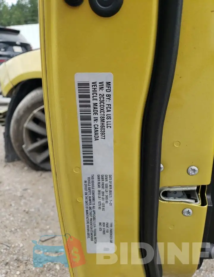 2C3CDXCT8MH603977 Photo# 13