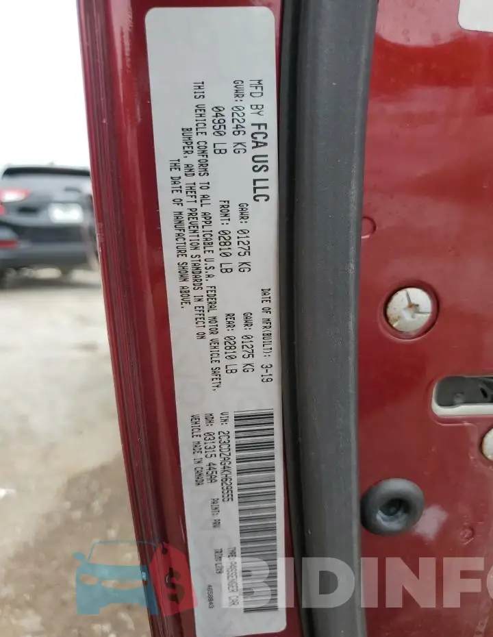 2C3CDZAG4KH629555 Photo# 13
