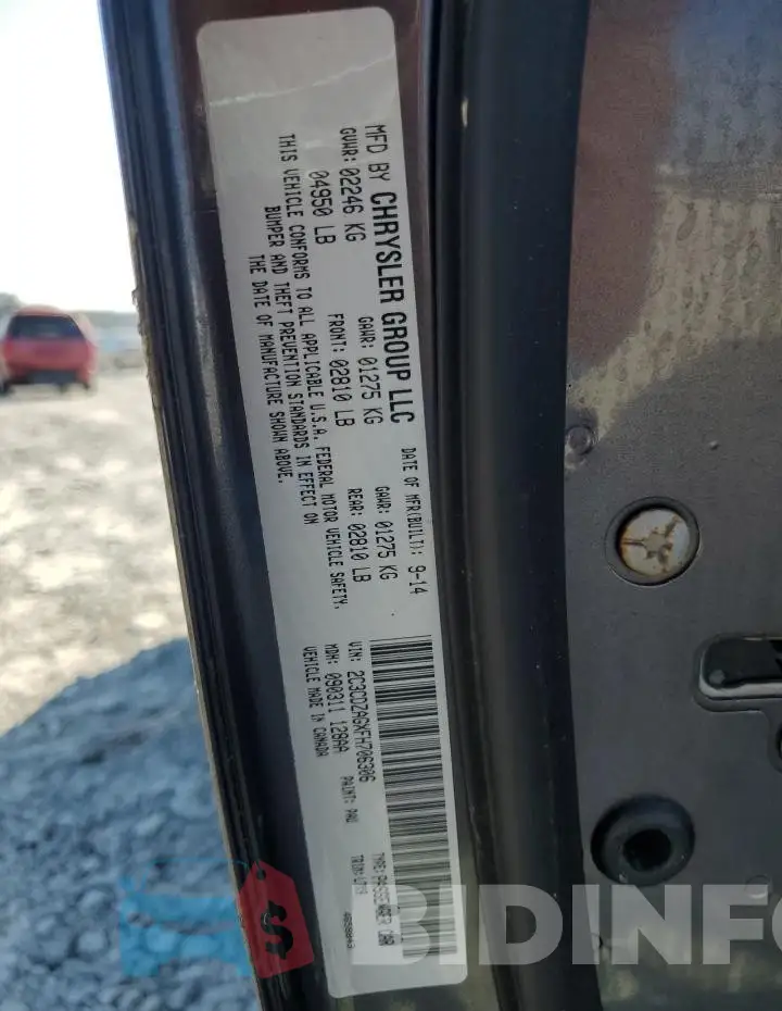2C3CDZAGXFH706306 Photo# 12