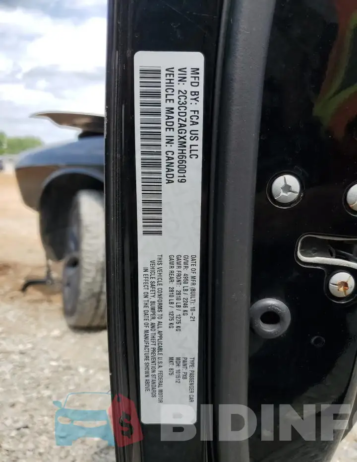 2C3CDZAGXMH660019 Photo# 13