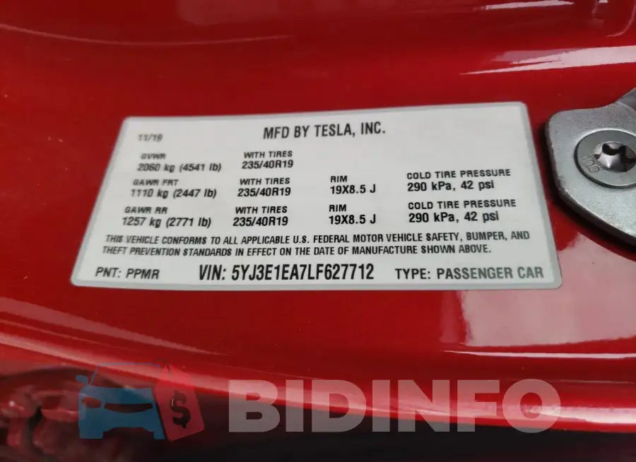 5YJ3E1EA7LF627712 Photo# 12