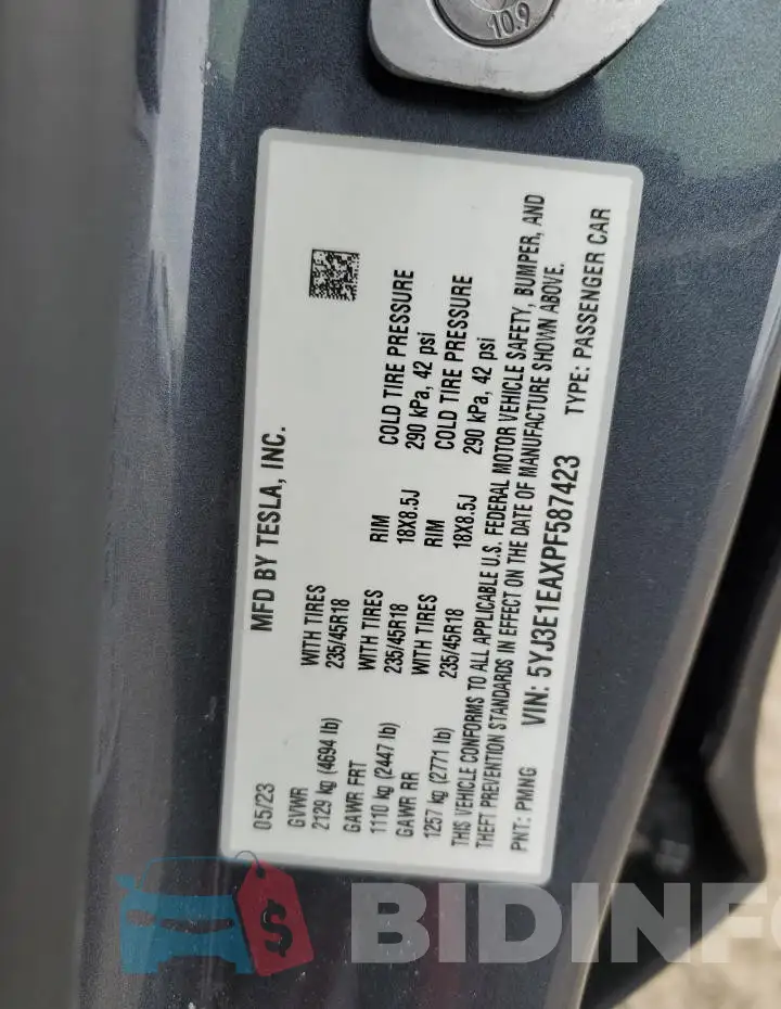 5YJ3E1EAXPF587423 Photo# 12