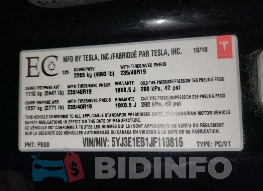 5YJ3E1EB1JF110816 Photo# 12